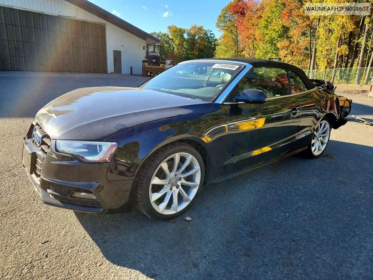 AUDI A5 2015, VIN WAUMFAFH2FN003607