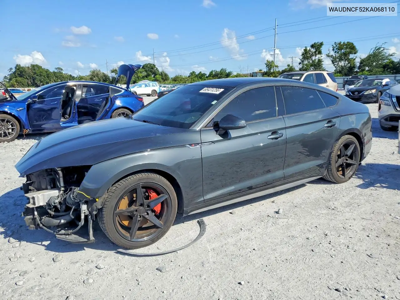 AUDI A5 2019, VIN WAUDNCF52KA068110