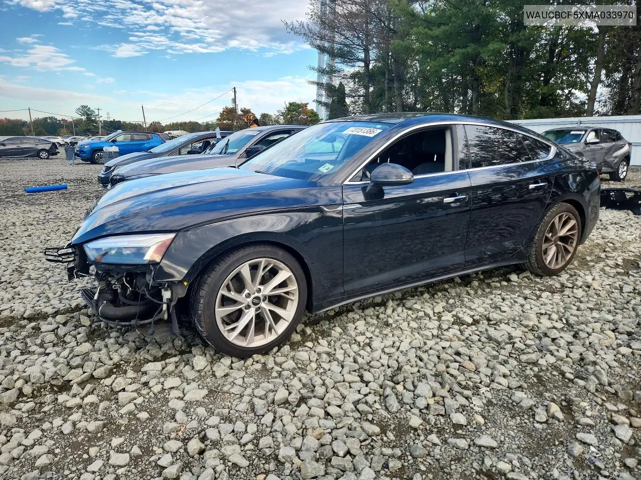 AUDI A5 2021, VIN WAUCBCF5XMA033970