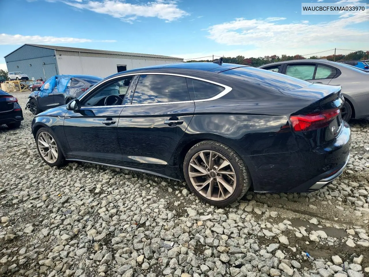 2021 AUDI A5 VIN WAUCBCF5XMA033970 — фото 2