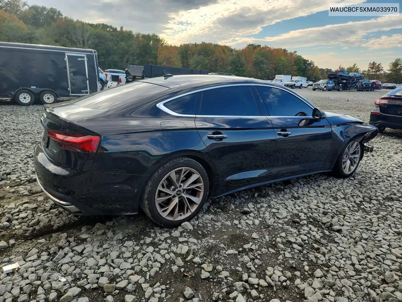 2021 AUDI A5 VIN WAUCBCF5XMA033970 — фото 3