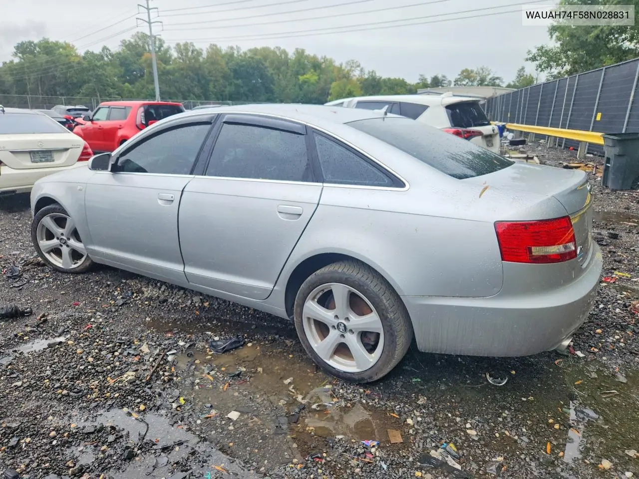 2008 AUDI A6 VIN WAUAH74F58N028831 — фото 2