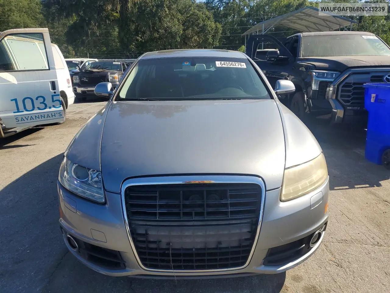 2011 AUDI A6 VIN WAUFGAFB6BN045239 — фото 5
