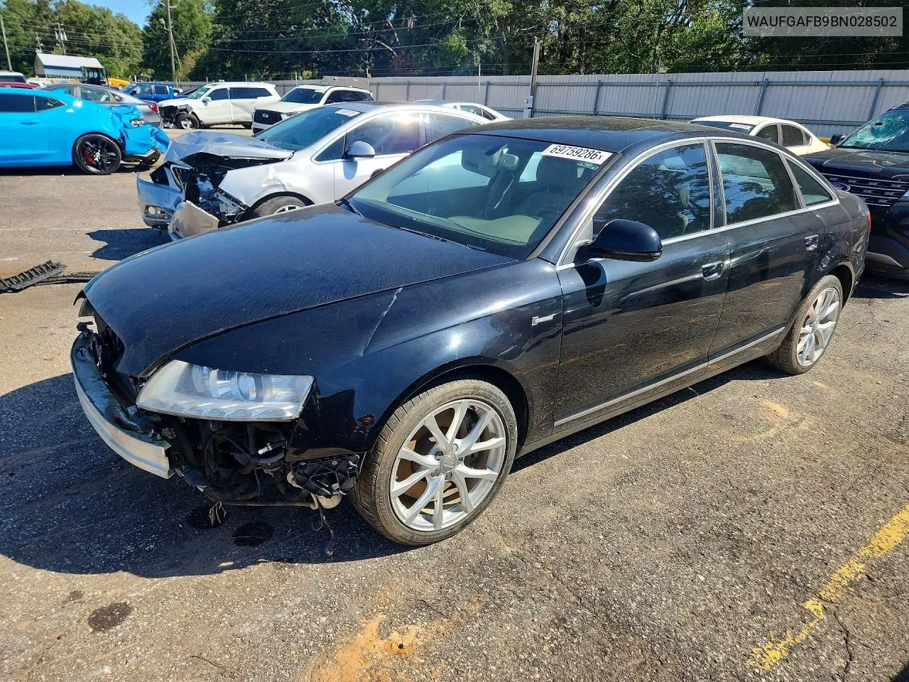 AUDI A6 2011, VIN WAUFGAFB9BN028502
