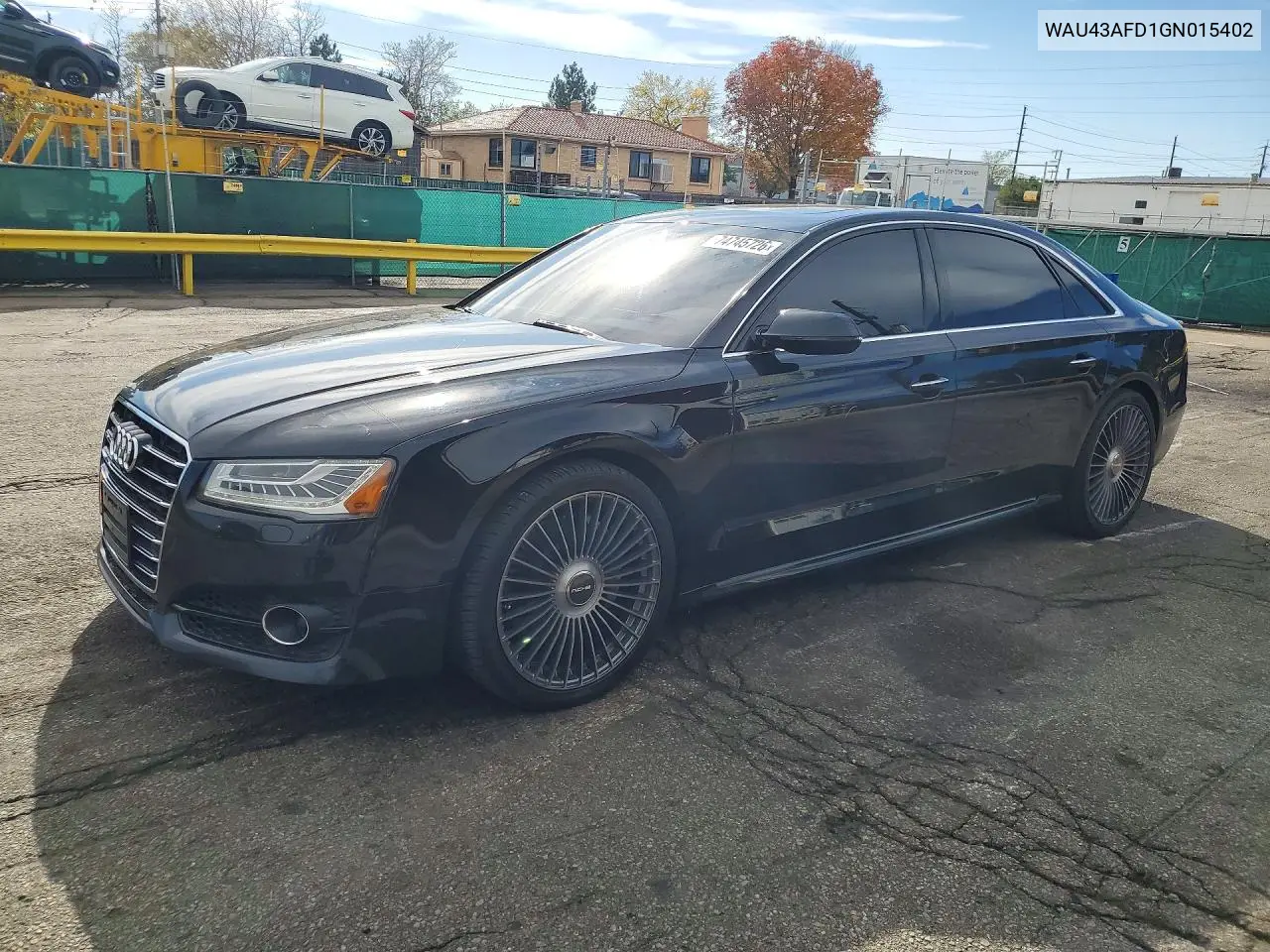 AUDI A8 2016, VIN WAU43AFD1GN015402