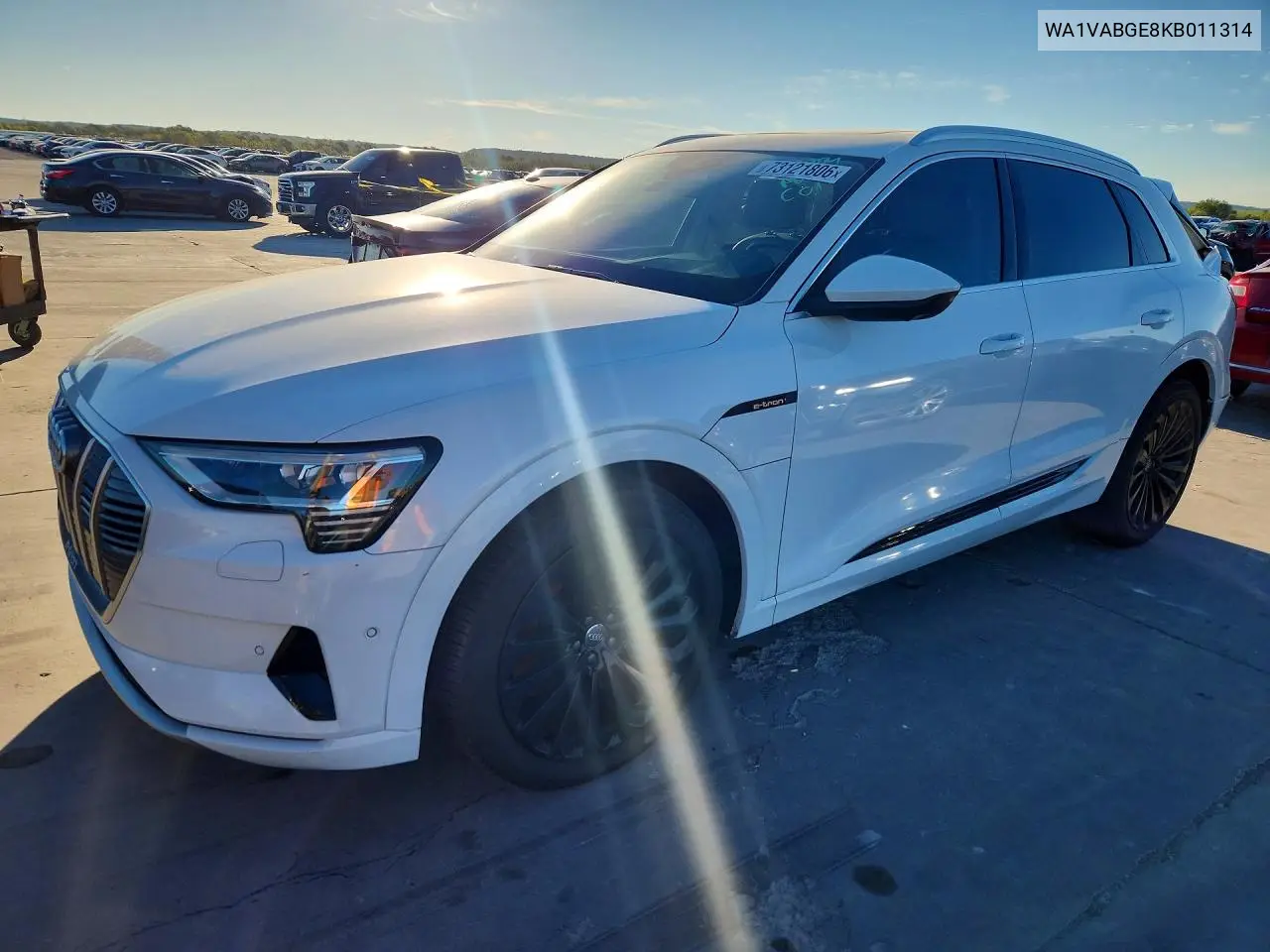 AUDI E-TRON 2019, VIN WA1VABGE8KB011314