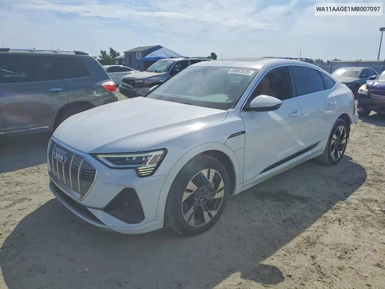 AUDI E-TRON 2021, VIN WA11AAGE1MB007097