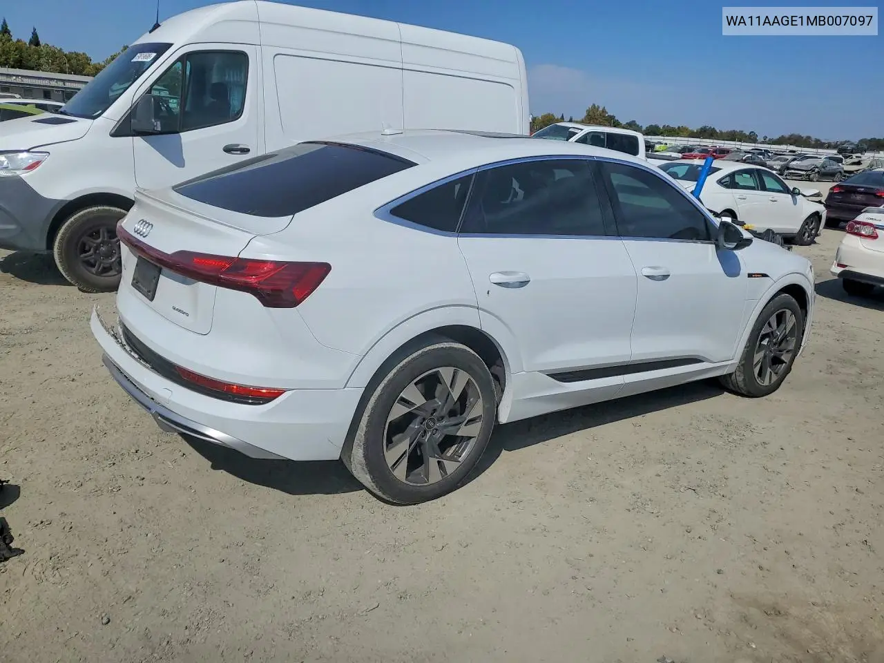 2021 AUDI E-TRON VIN WA11AAGE1MB007097 — фото 3
