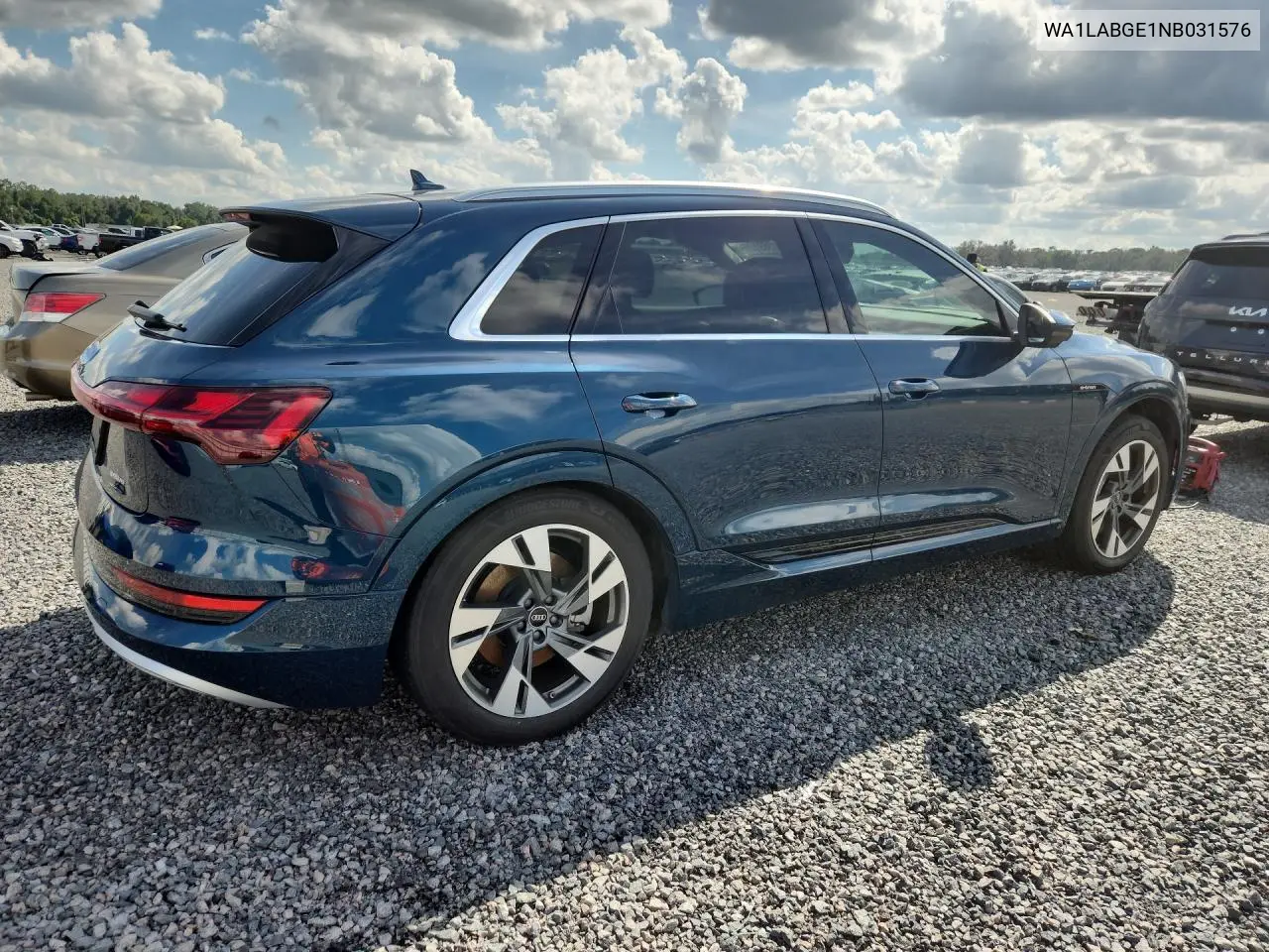2022 AUDI E-TRON VIN WA1LABGE1NB031576 — фото 3