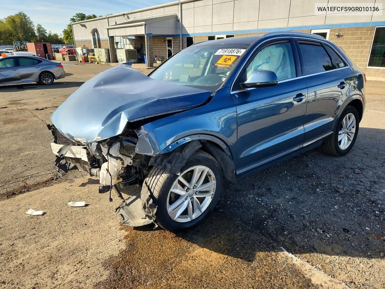 AUDI Q3 2016, VIN WA1EFCFS9GR010136
