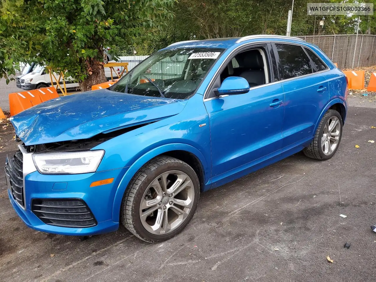AUDI Q3 2016, VIN WA1GFCFS1GR003366