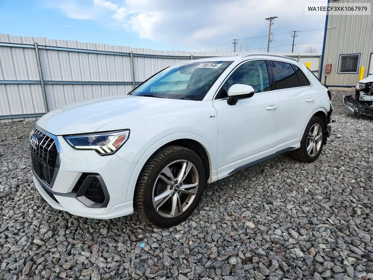 AUDI Q3 2019, VIN WA1EECF3XK1067979