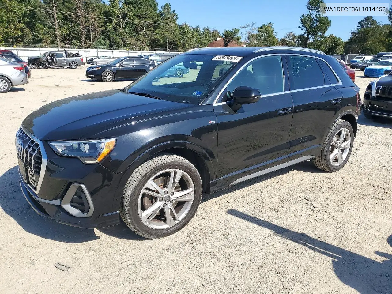 AUDI Q3 2020, VIN WA1DECF36L1014452
