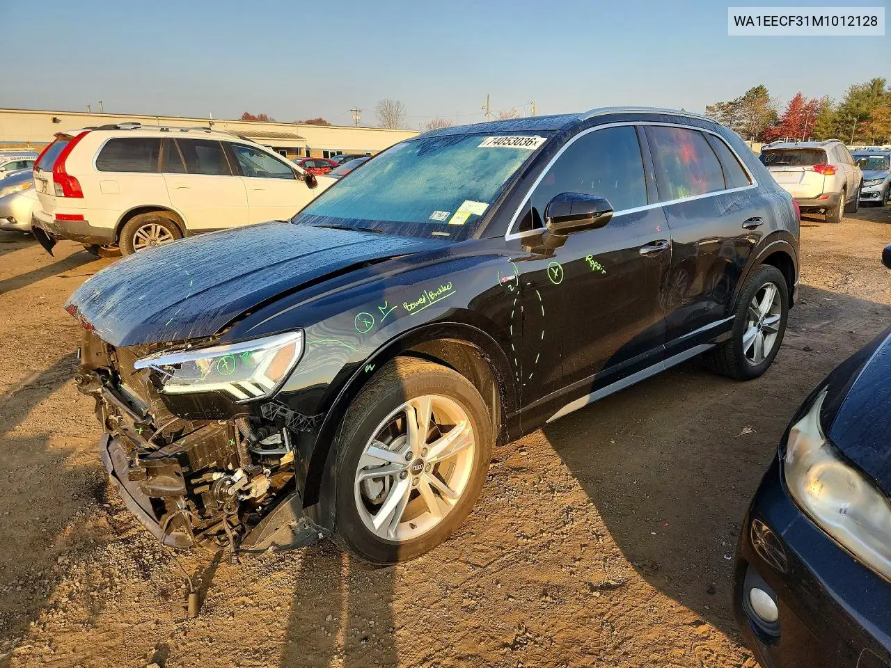 AUDI Q3 2021, VIN WA1EECF31M1012128