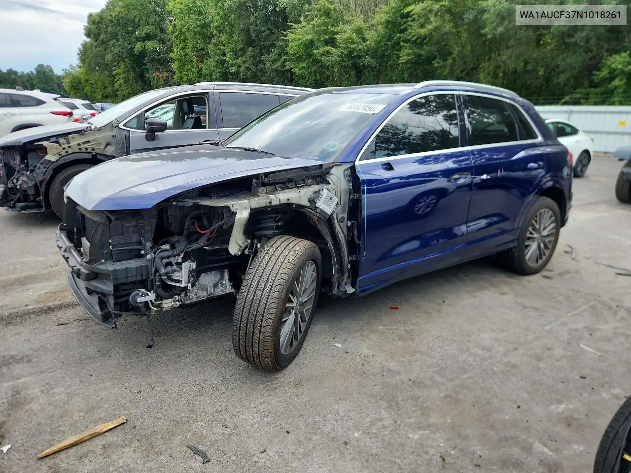 AUDI Q3 2022, VIN WA1AUCF37N1018261