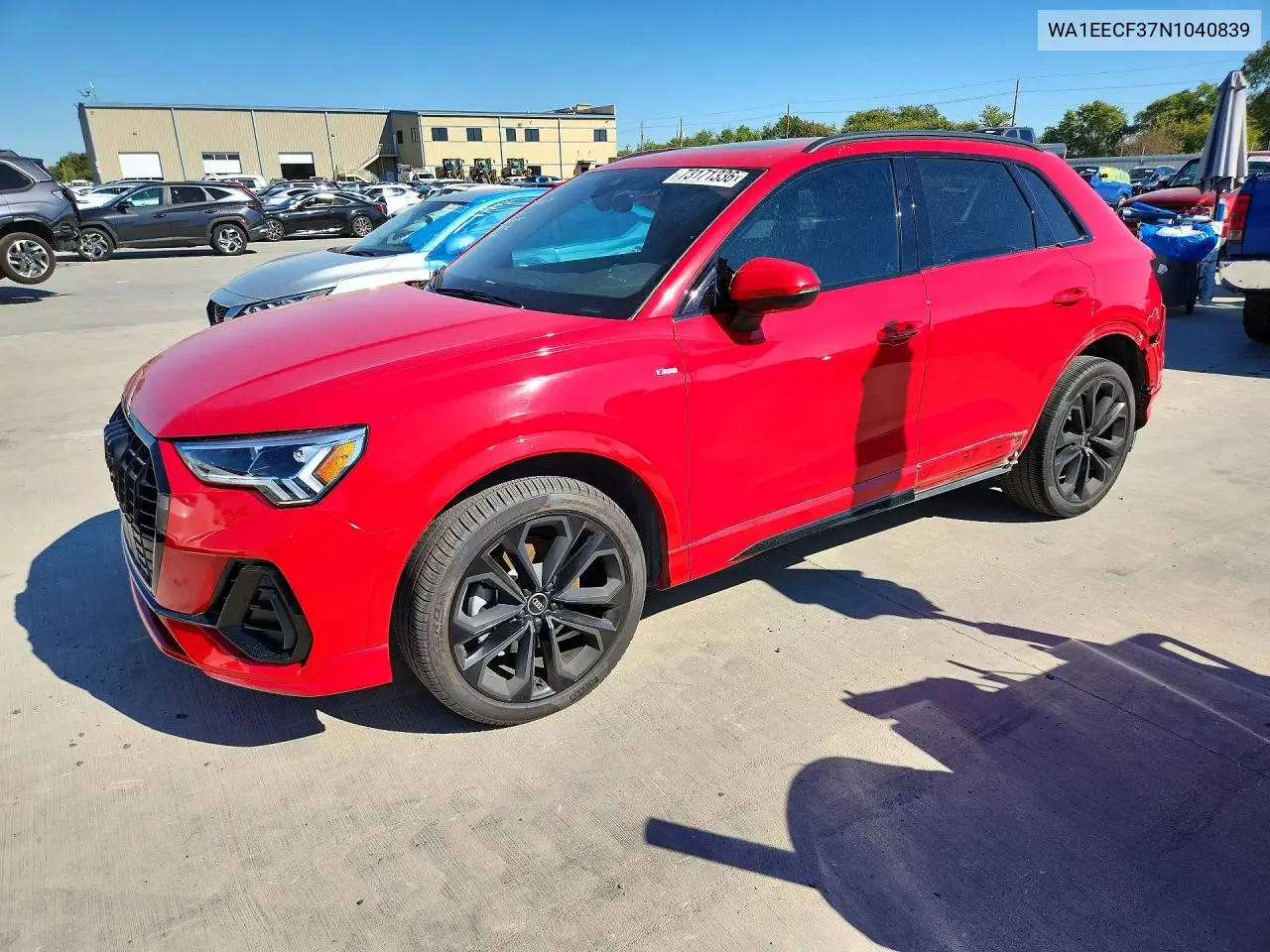 AUDI Q3 2022, VIN WA1EECF37N1040839