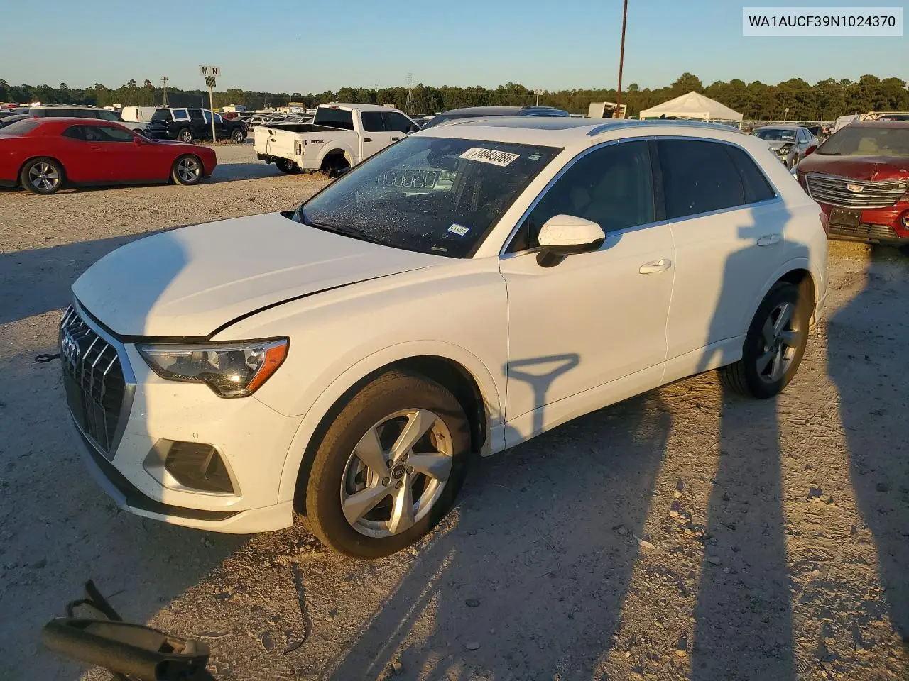 AUDI Q3 2022, VIN WA1AUCF39N1024370