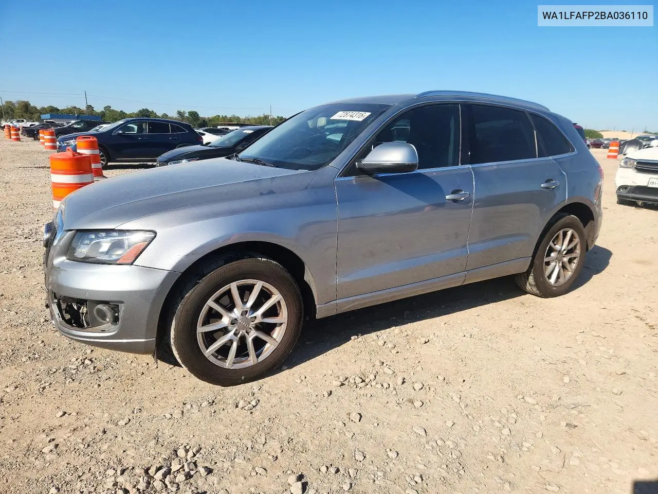 AUDI Q5 2011, VIN WA1LFAFP2BA036110