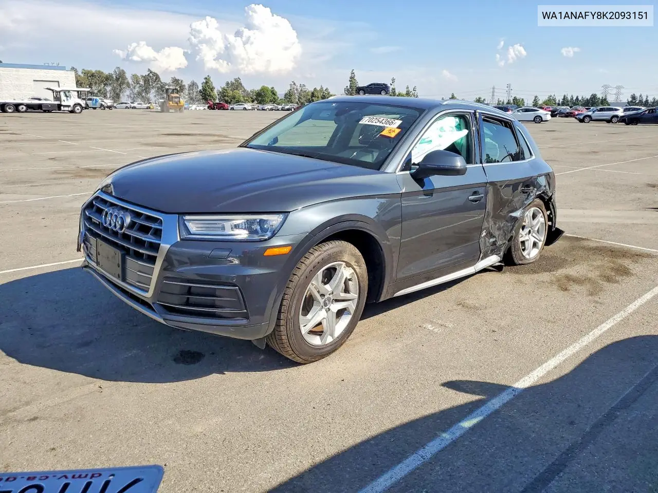 AUDI Q5 2019, VIN WA1ANAFY8K2093151