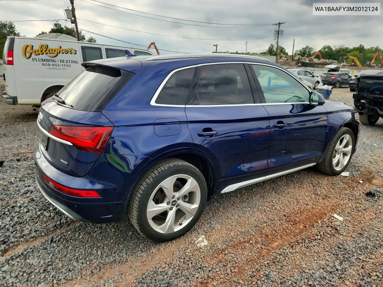 2021 AUDI Q5 VIN WA1BAAFY3M2012124 — фото 3