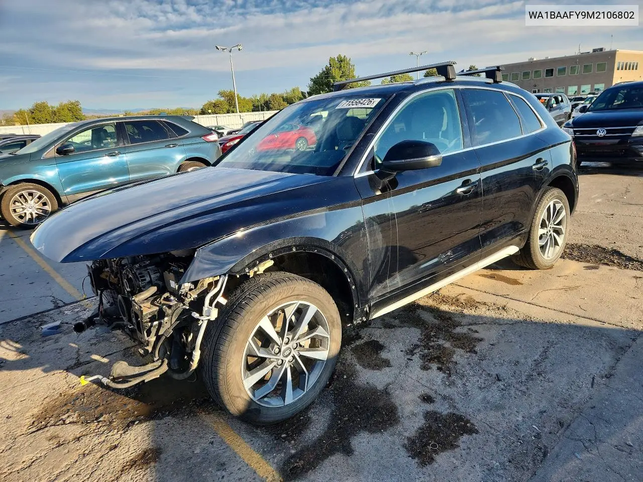 AUDI Q5 2021, VIN WA1BAAFY9M2106802