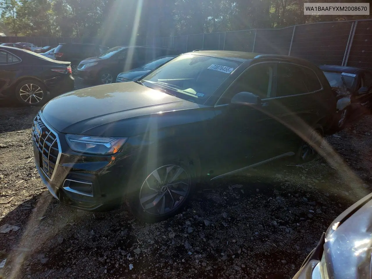 AUDI Q5 2021, VIN WA1BAAFYXM2008670