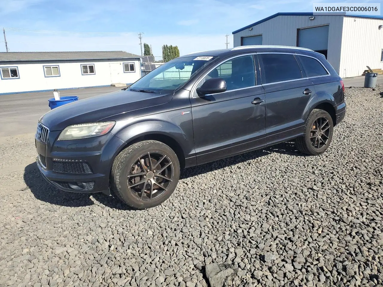 AUDI Q7 2012, VIN WA1DGAFE3CD006016