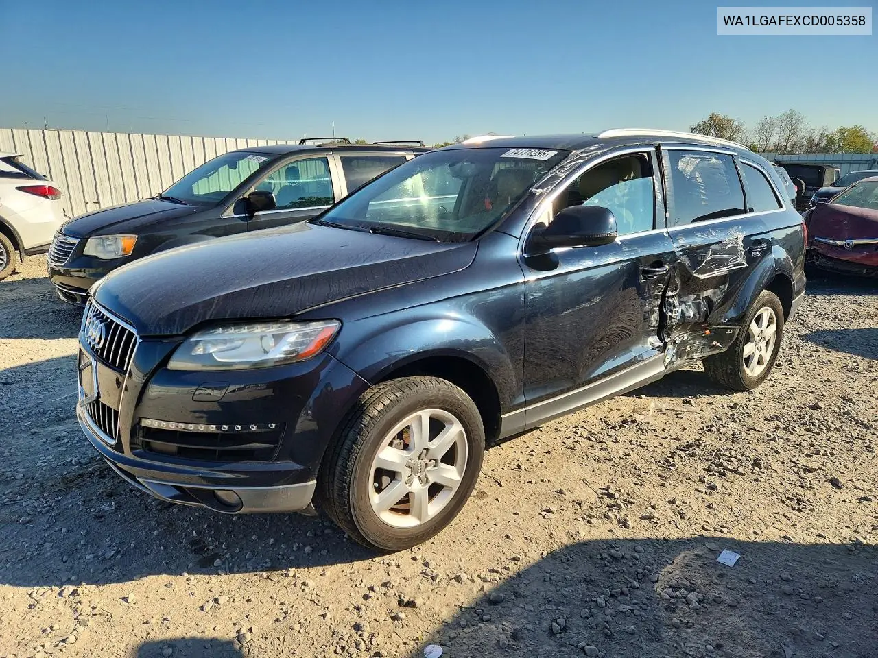 AUDI Q7 2012, VIN WA1LGAFEXCD005358