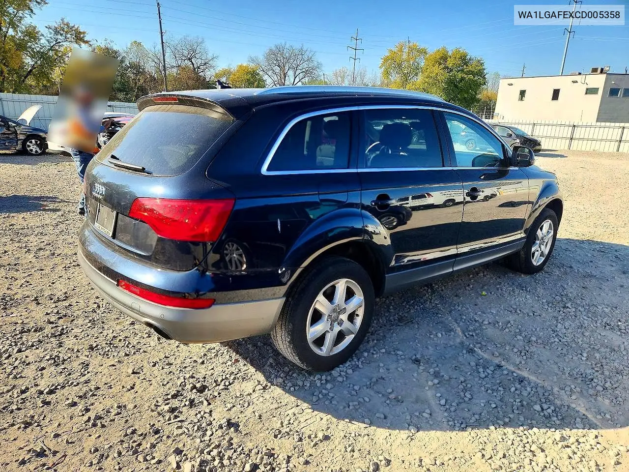2012 AUDI Q7 VIN WA1LGAFEXCD005358 — фото 3