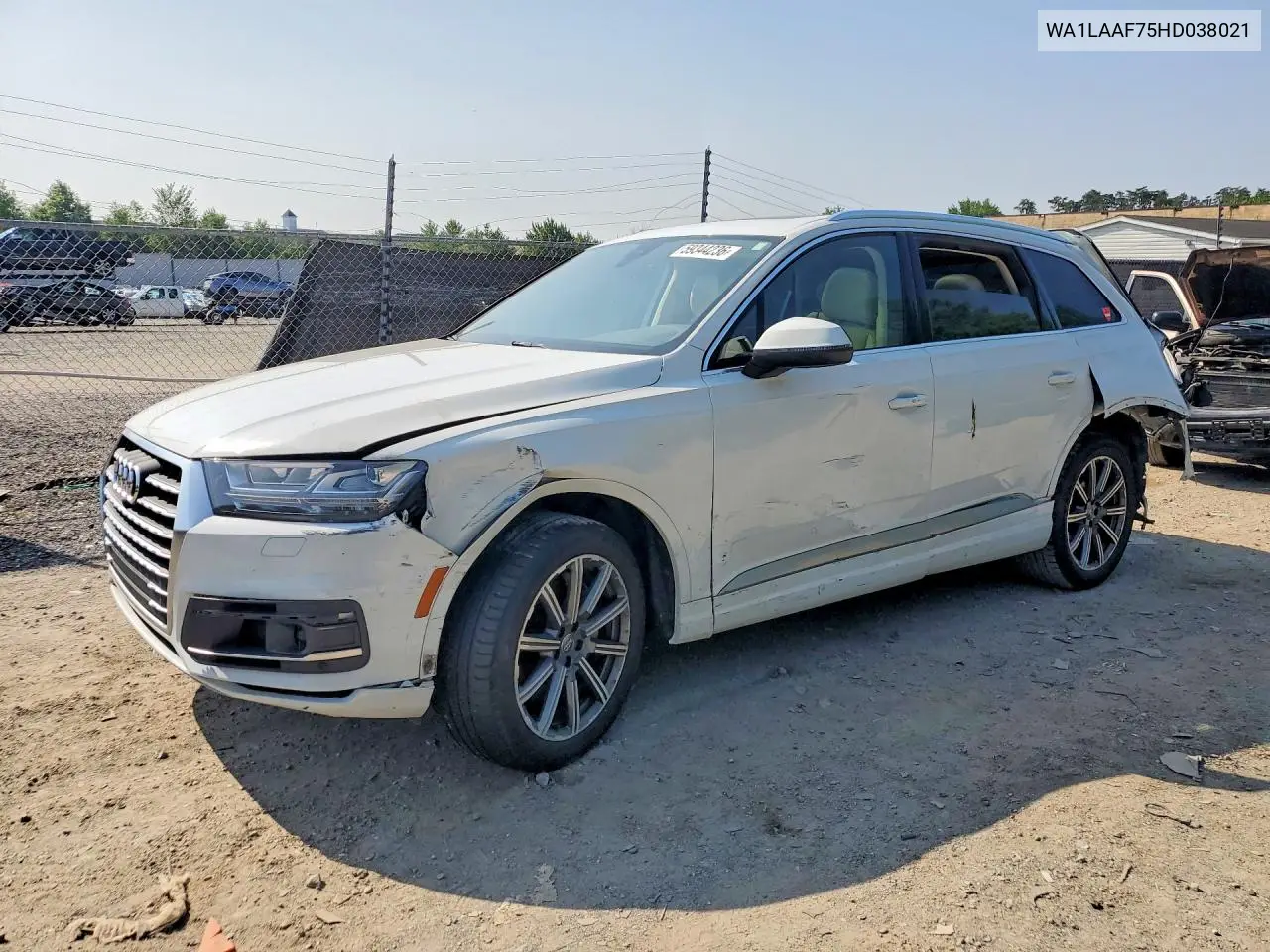 AUDI Q7 2017, VIN WA1LAAF75HD038021