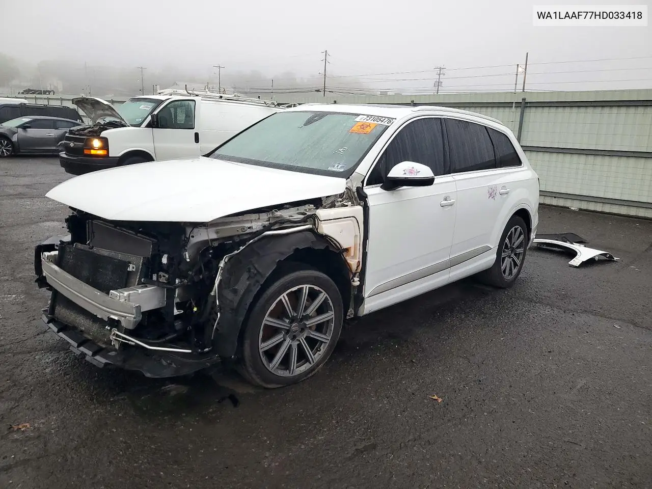 AUDI Q7 2017, VIN WA1LAAF77HD033418