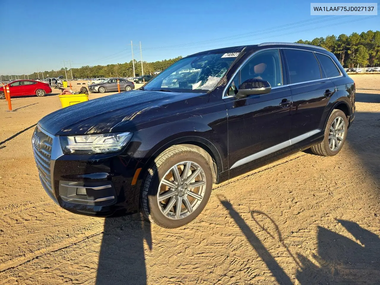 AUDI Q7 2018, VIN WA1LAAF75JD027137