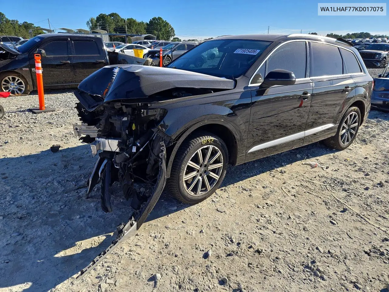 AUDI Q7 2019, VIN WA1LHAF77KD017075
