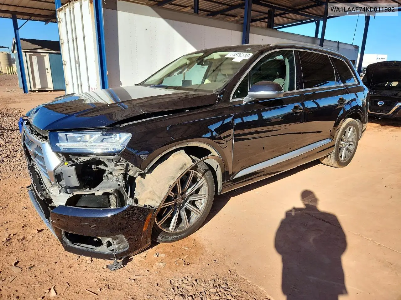 AUDI Q7 2019, VIN WA1LAAF74KD011982