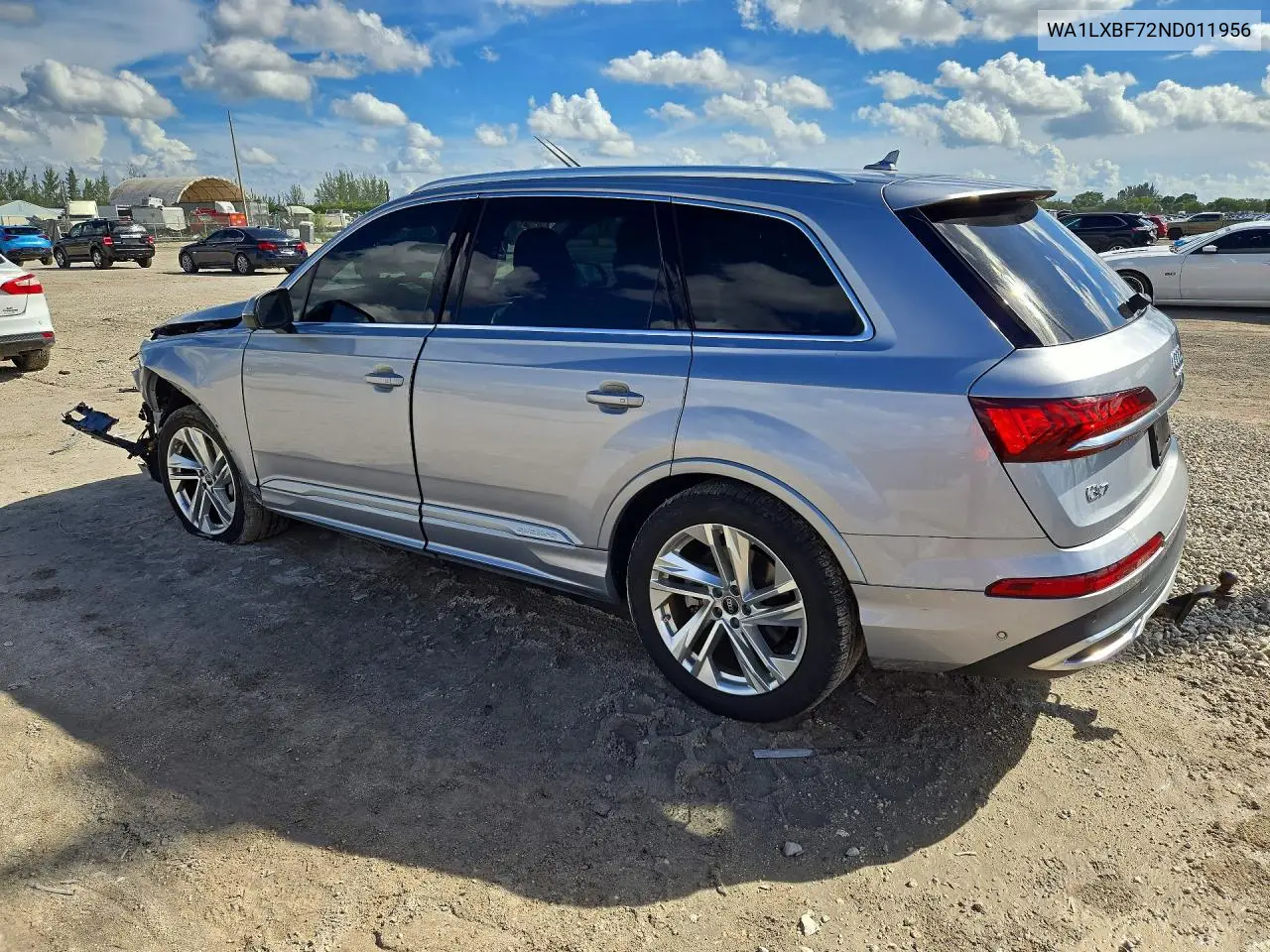 2022 AUDI Q7 VIN WA1LXBF72ND011956 — фото 2