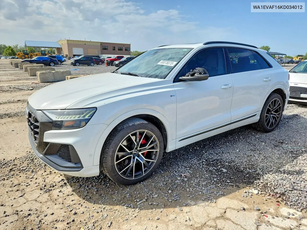 AUDI Q8 2019, VIN WA1EVAF16KD034012