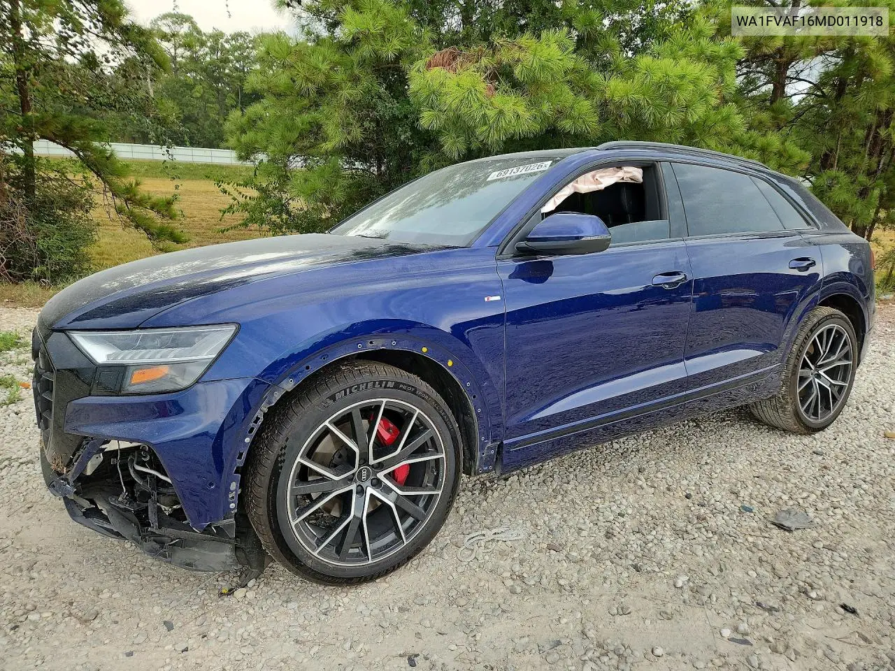 AUDI Q8 2021, VIN WA1FVAF16MD011918