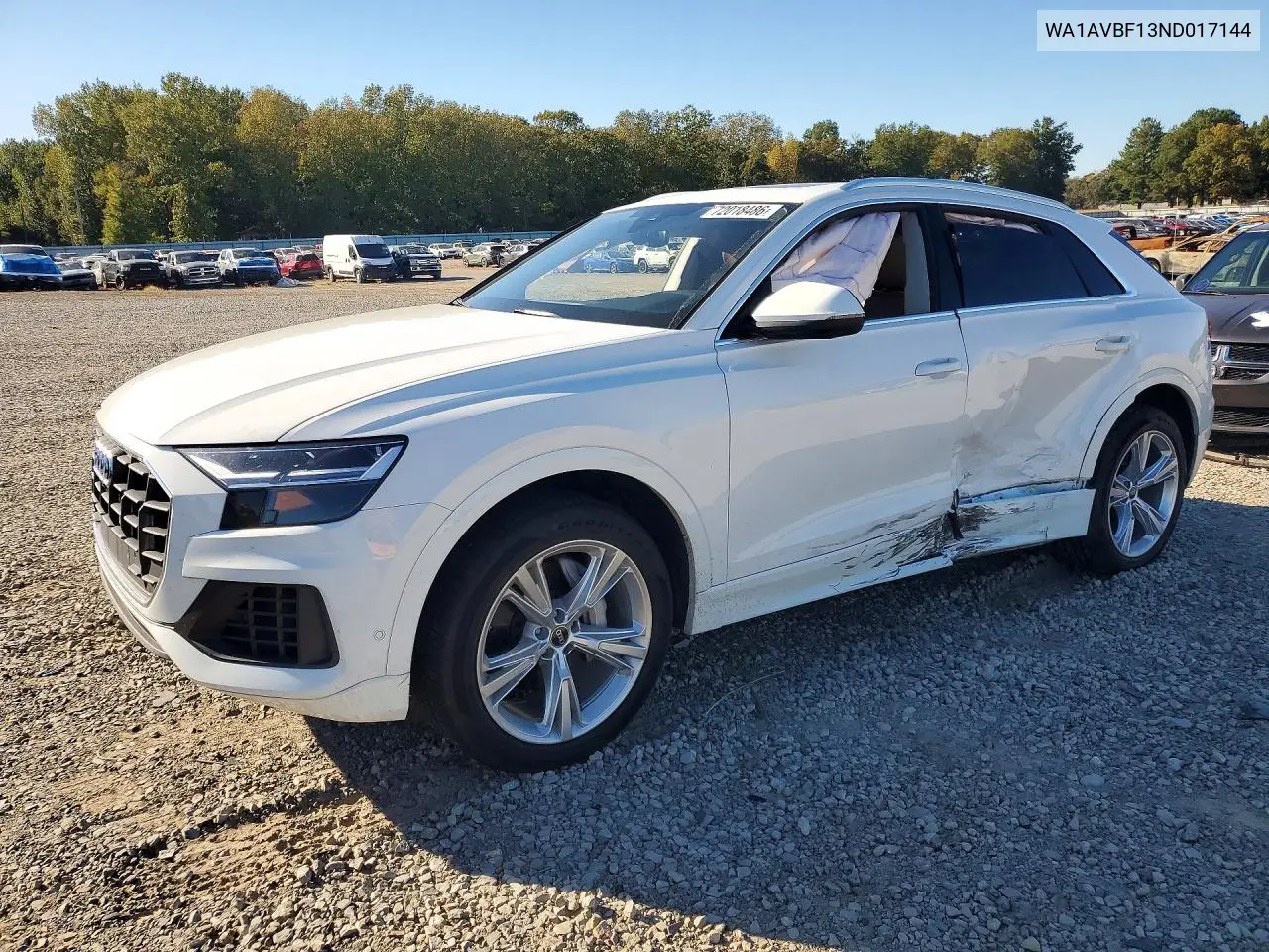 AUDI Q8 2022, VIN WA1AVBF13ND017144