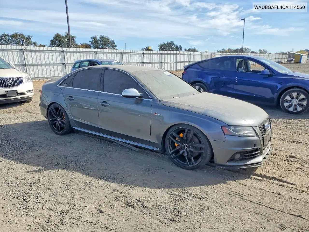 2012 AUDI S4 VIN WAUBGAFL4CA114560 — фото 4