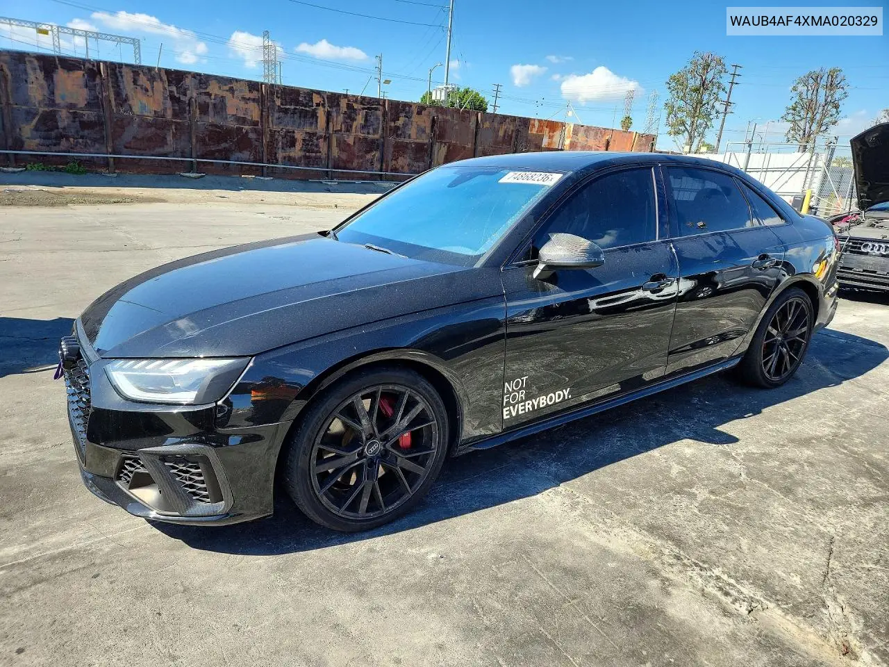 AUDI S4 2021, VIN WAUB4AF4XMA020329