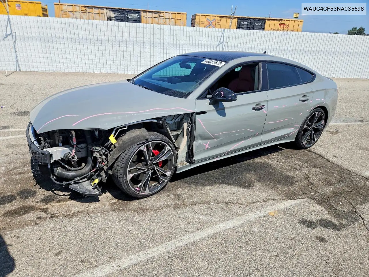 AUDI S5 2022, VIN WAUC4CF53NA035698