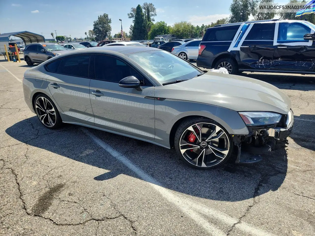 2022 AUDI S5 VIN WAUC4CF53NA035698 — фото 4
