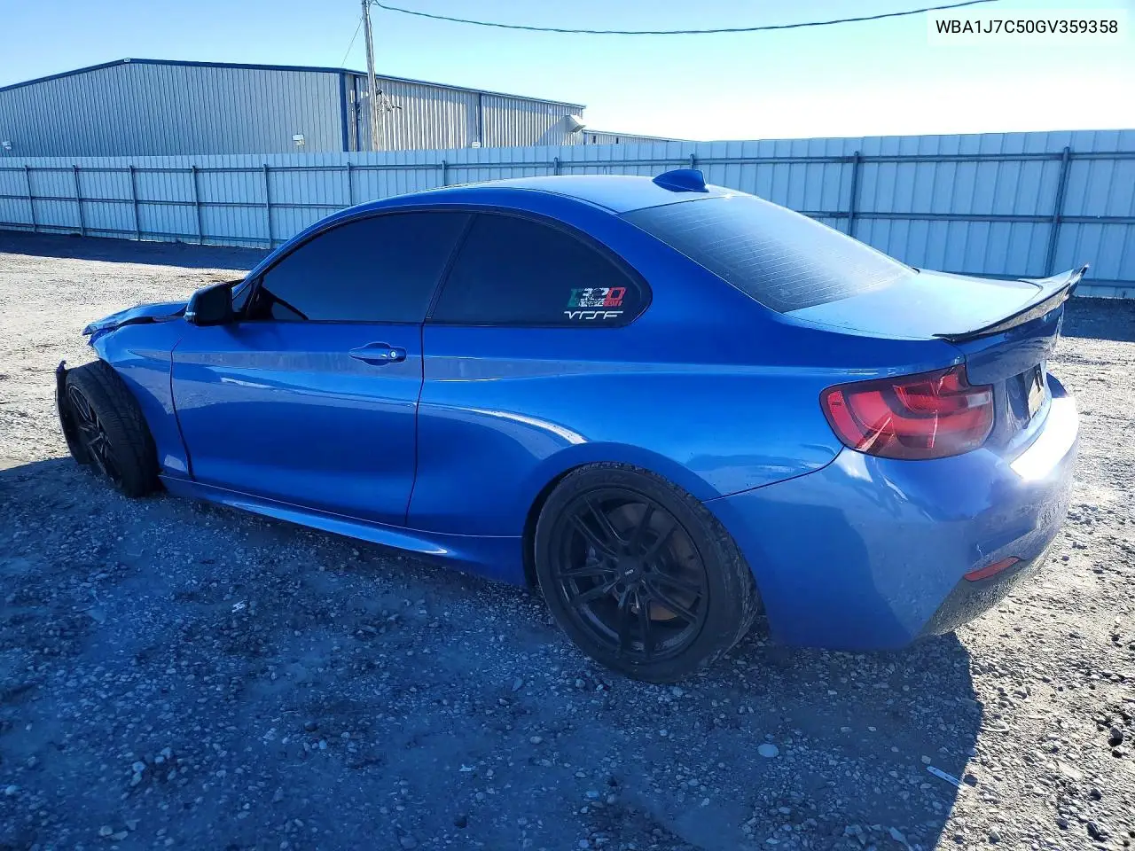 2016 BMW 2ER VIN WBA1J7C50GV359358 — фото 2