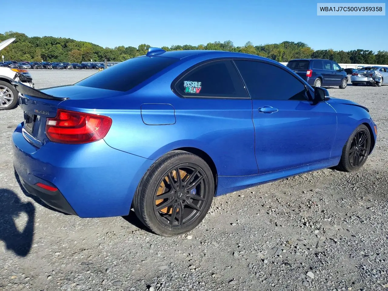 2016 BMW 2ER VIN WBA1J7C50GV359358 — фото 3