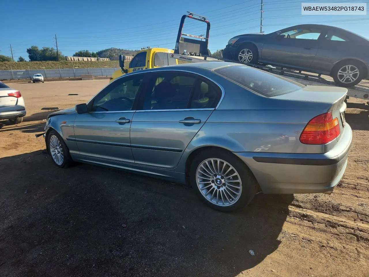 2002 BMW 3ER VIN WBAEW53482PG18743 — фото 2
