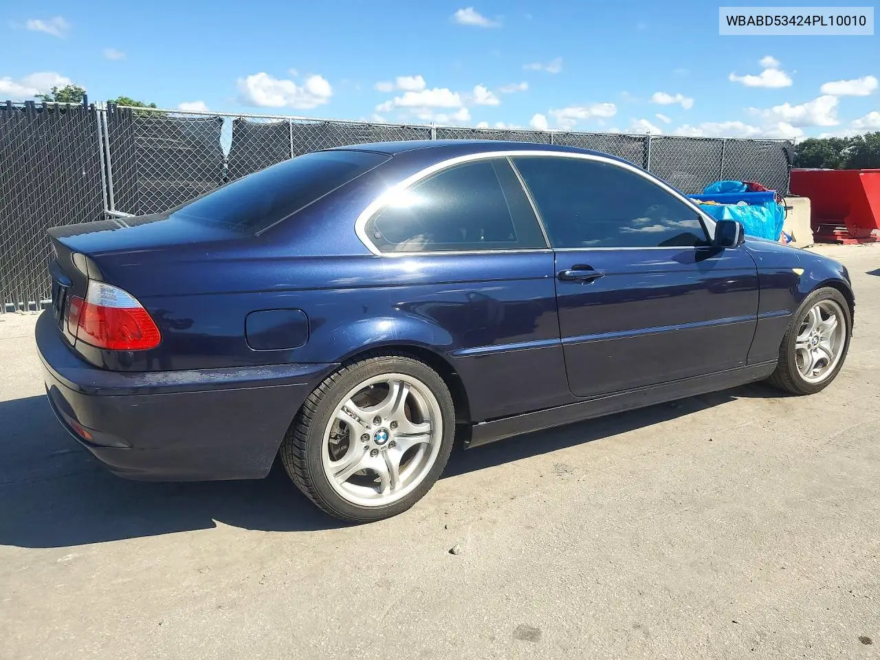 2004 BMW 3ER VIN WBABD53424PL10010 — фото 3