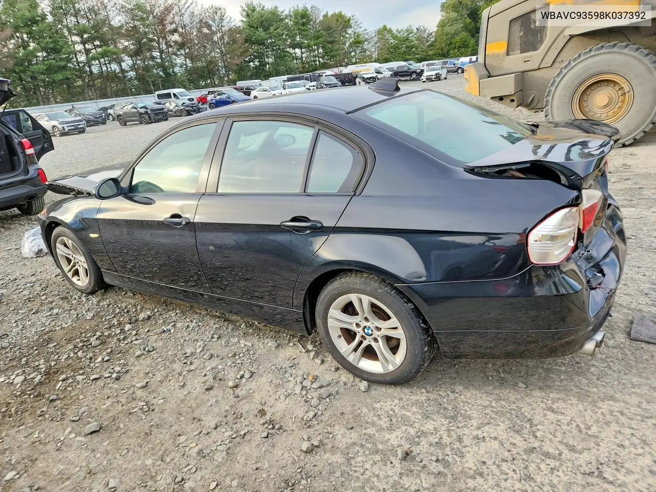 2008 BMW 3ER VIN WBAVC93598K037392 — фото 2