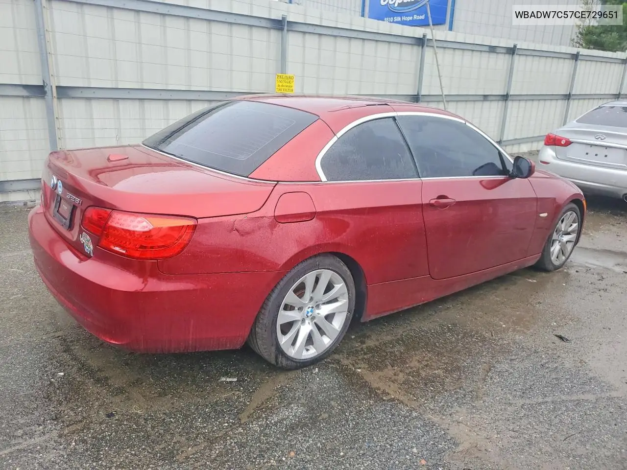 2012 BMW 3ER VIN WBADW7C57CE729651 — фото 3