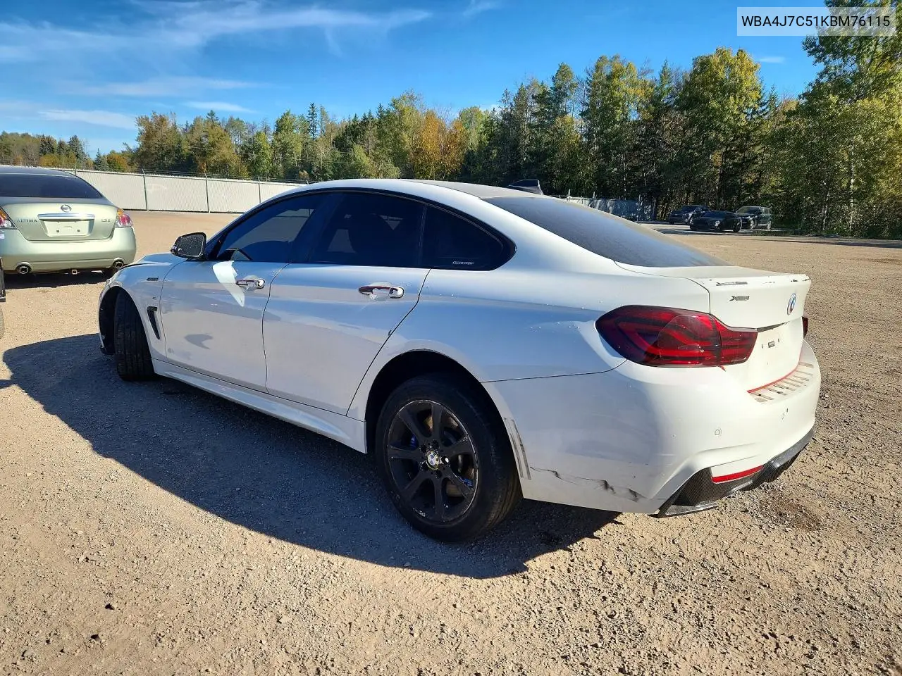 2019 BMW 4ER VIN WBA4J7C51KBM76115 — фото 2