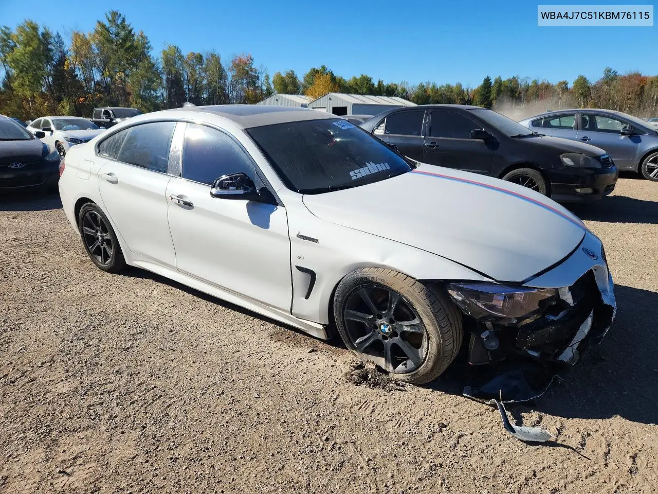 2019 BMW 4ER VIN WBA4J7C51KBM76115 — фото 4